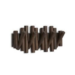 Piket houten wandkapstok 38x4x17 cm, 5 haken
