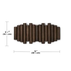 Piket houten wandkapstok 38x4x17 cm, 5 haken