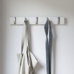 Pack of 2 white Flyp Hook wall-mounted coat racks