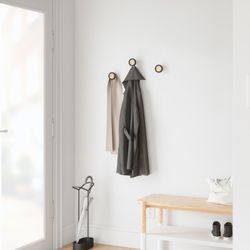 Perchero de Pared HUB de 3 Ganchos de Madera Negro, 7x7x7 cm