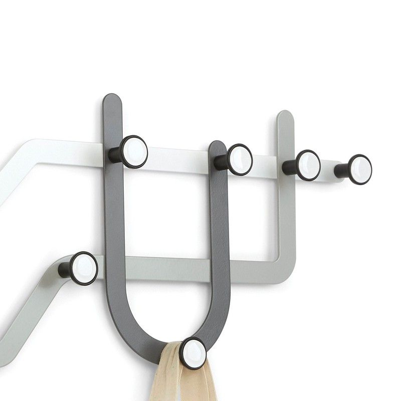 Appendiabiti da parete in metallo Subway, 57x21x3 cm, 10 ganci