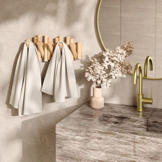 Wieszak ścienny Picket, 5 haczyków, 38 x 4 x 17 cm