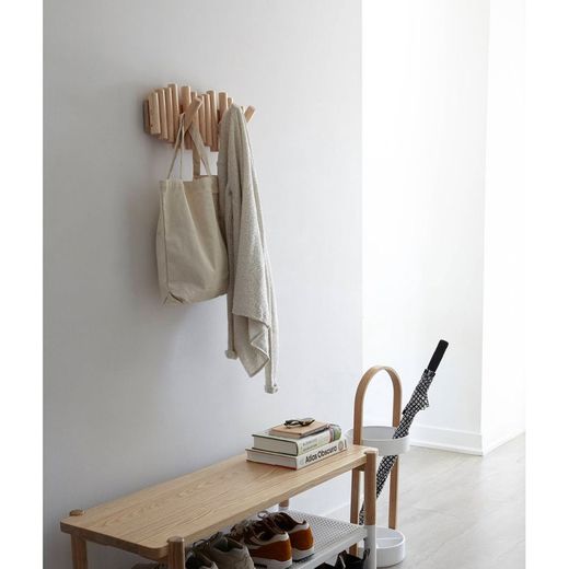 Wieszak ścienny Picket, 5 haczyków, 38 x 4 x 17 cm