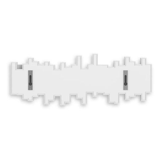 Porte-manteau mural blanc à 5 crochets, 49 x 3 x 18 cm