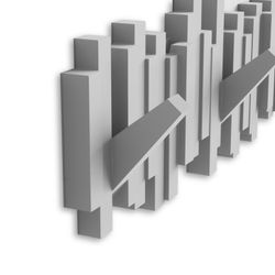 Porte-manteau mural Stick gris, 49x18x3 cm, 5 patères