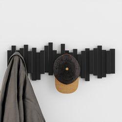 Black Stick väggrockställ 5 krokar, 49 x 3 x 18 Cm