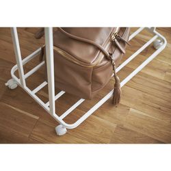 Standgarderobe aus Stahl und Holz in Weiß und Natur, 67 x 35 x 172,5 cm | Turm