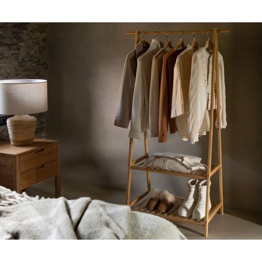 Standgarderobe aus Bambus in Natur, 90 x 43,5 x 153 cm | Bambus
