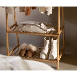 Standgarderobe aus Bambus in Natur, 90 x 43,5 x 153 cm | Bambus