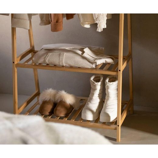 Standgarderobe aus Bambus in Natur, 90 x 43,5 x 153 cm | Bambus
