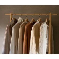 Standgarderobe aus Bambus in Natur, 90 x 43,5 x 153 cm | Bambus