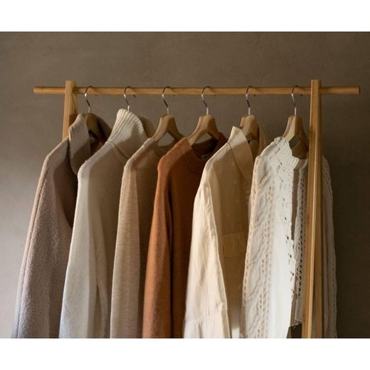 Standgarderobe aus Bambus in Natur, 90 x 43,5 x 153 cm | Bambus