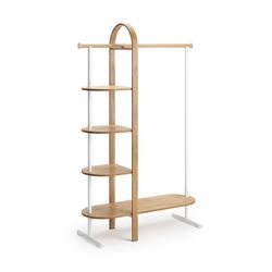Cabide em eucalipto natural e branco, 106 x 39 x 167 cm | Bellwood
