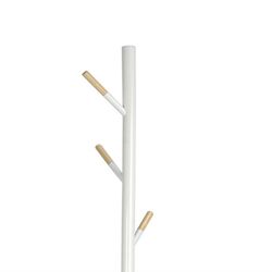 Portemanteau en bois blanc 5 cintres, 28,5x174 cm