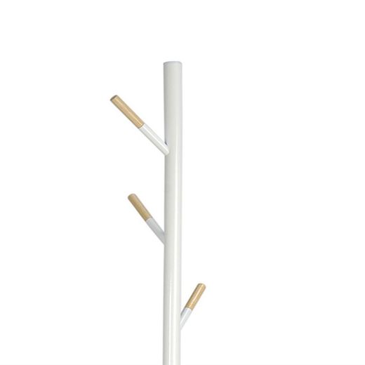 Portemanteau en bois blanc 5 cintres, 28,5x174 cm