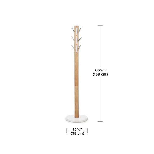 Houten kapstok Flapper, 40x40x168 cm, 9 haken