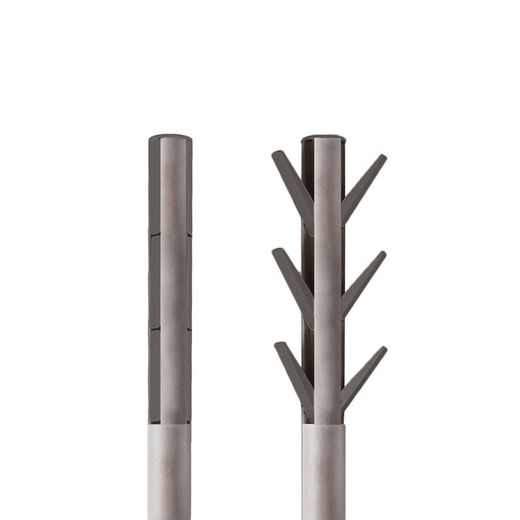 Portemanteau en bois gris Flapper, 40x40x168 cm, 9 patères