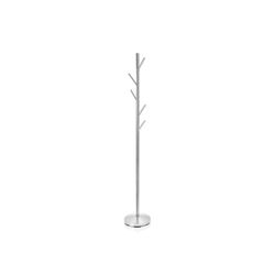 Metalcoatstativ i sølv 5 bøjler, Ø28,5x173 cm