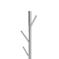 Metalcoatstativ i sølv 5 bøjler, Ø28,5x173 cm