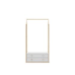 Portemanteau blanc et pin naturel, 80 x 40 x 170 cm | Esteban