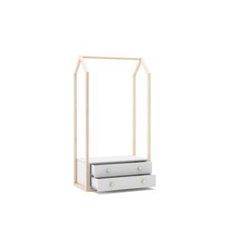 Portemanteau blanc et pin naturel, 80 x 40 x 170 cm | Esteban