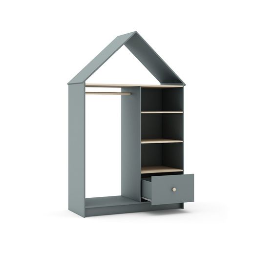 Portemanteau vert et pin naturel, 110 x 45 x 180 cm | Stéphanie