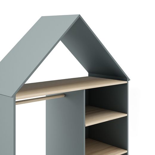 Portemanteau vert et pin naturel, 110 x 45 x 180 cm | Stéphanie