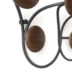 Pine and steel coat rack in black and natural, 43 x 10 x 17 cm | Dotsy