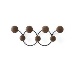 Pine and steel coat rack in black and natural, 43 x 10 x 17 cm | Dotsy