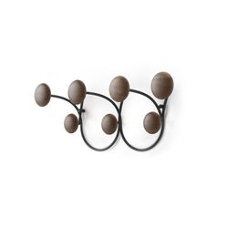 Pine and steel coat rack in black and natural, 43 x 10 x 17 cm | Dotsy