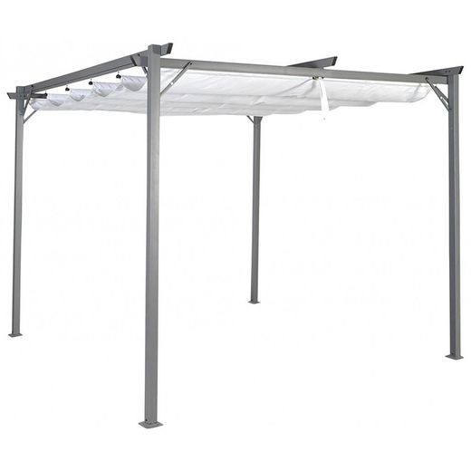 Pergola aus weißem/grauem Stahl, 290 x 290 x 230 cm