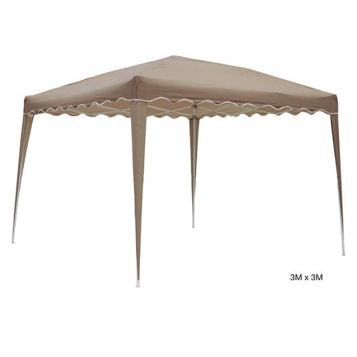 Pérgola Plegable de Acero Blanca/Topo, 300x300x250 cm