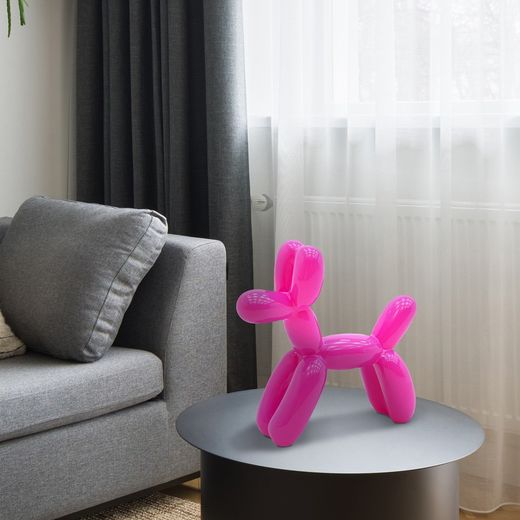 Roze ballonhondsculptuur in polyresin S