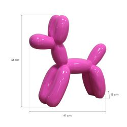 Roze ballonhondsculptuur in polyresin S
