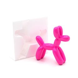 Roze ballonhondsculptuur in polyresin S