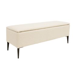 Pé de cama estofado Anat bege, 120x40x44 cm