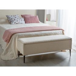 Pé de cama estofado Anat bege, 120x40x44 cm
