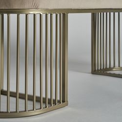 Cadre de lit en velours taupe, 121 x 37 x 44 cm | curno