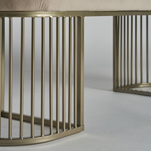 Cadre de lit en velours taupe, 121 x 37 x 44 cm | curno