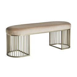 Cadre de lit en velours taupe, 121 x 37 x 44 cm | curno