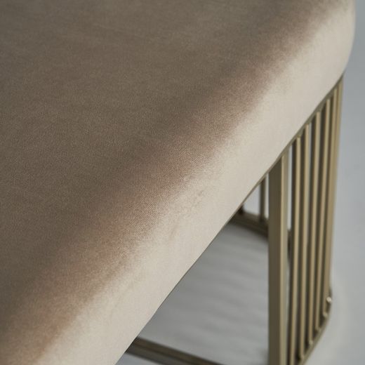 Cadre de lit en velours taupe, 121 x 37 x 44 cm | curno
