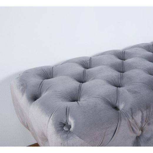 Grå vadderad sängfot och metallben 120 * 46 * 40 cm