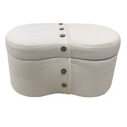 Pedana Gunnar in Tessuto Beige, 70x36x37 cm