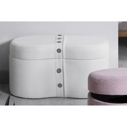 Pedana Gunnar in Tessuto Beige, 70x36x37 cm