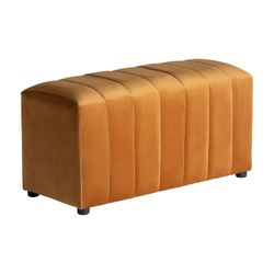 Marsa Bed Foot in fir wood in ocher, 91 x 45 x 48 cm