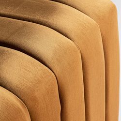 Marsa Bed Foot in fir wood in ocher, 91 x 45 x 48 cm