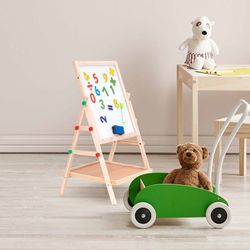 Pizarra magnética montessori de pino en natural, 37 x 35 x 65 cm | Harvard