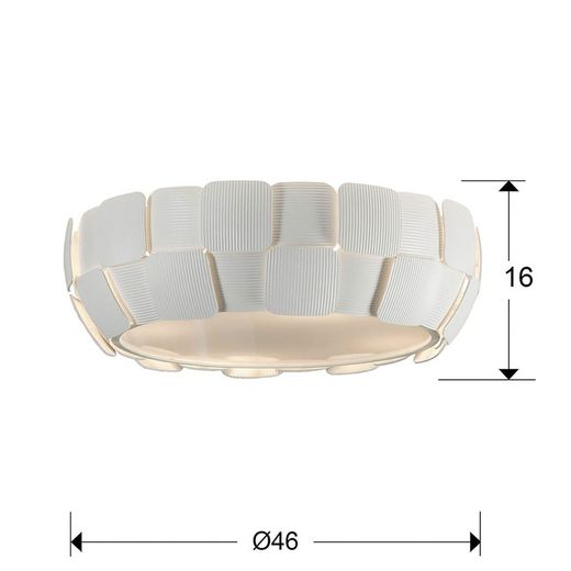 4-punktowa lampa sufitowa Quios White, Ø46x16cm