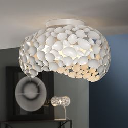 Plafón, con 5 luces, de metal blanco, Ø 47 x 30 cm | Narisa