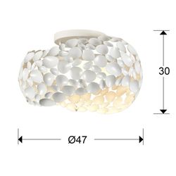 Plafón, con 5 luces, de metal blanco, Ø 47 x 30 cm | Narisa
